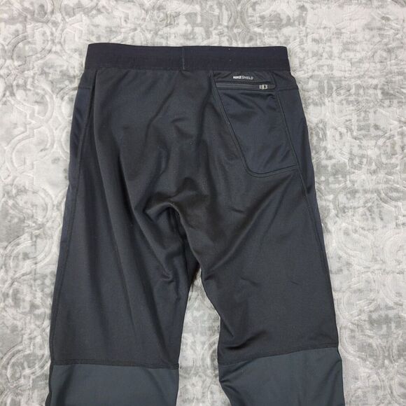 Nike Shield Leggings Women’s Small Black Dri Fit Running Gym Zip Ankle Athletic - Picture 5 of 15